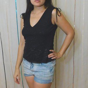 Express Black Sequined Top